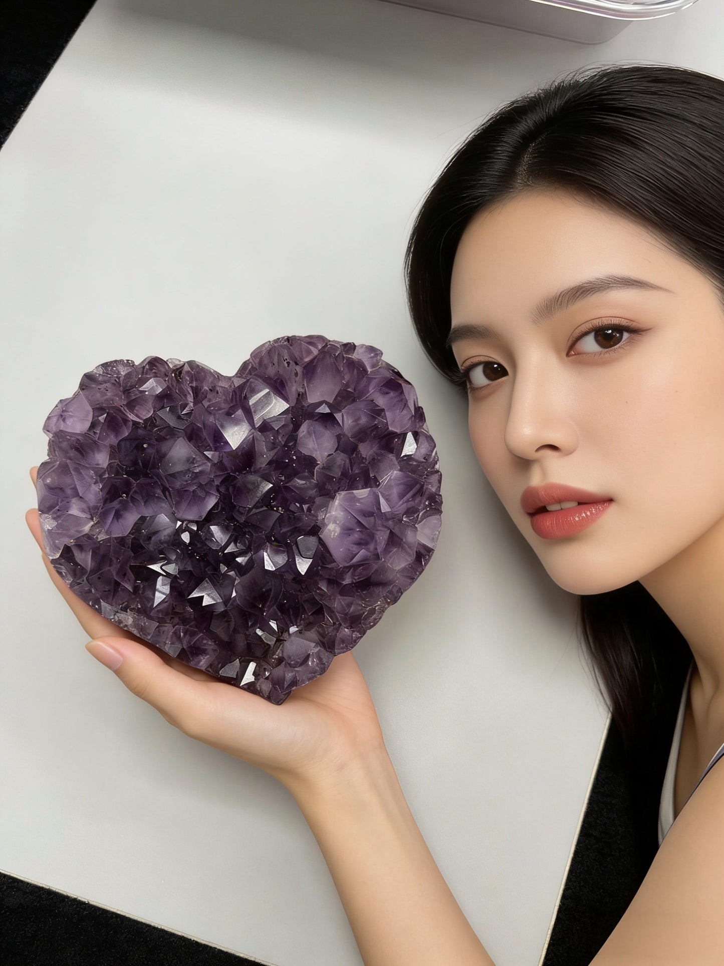 Natural Heart Amethyst Crystal