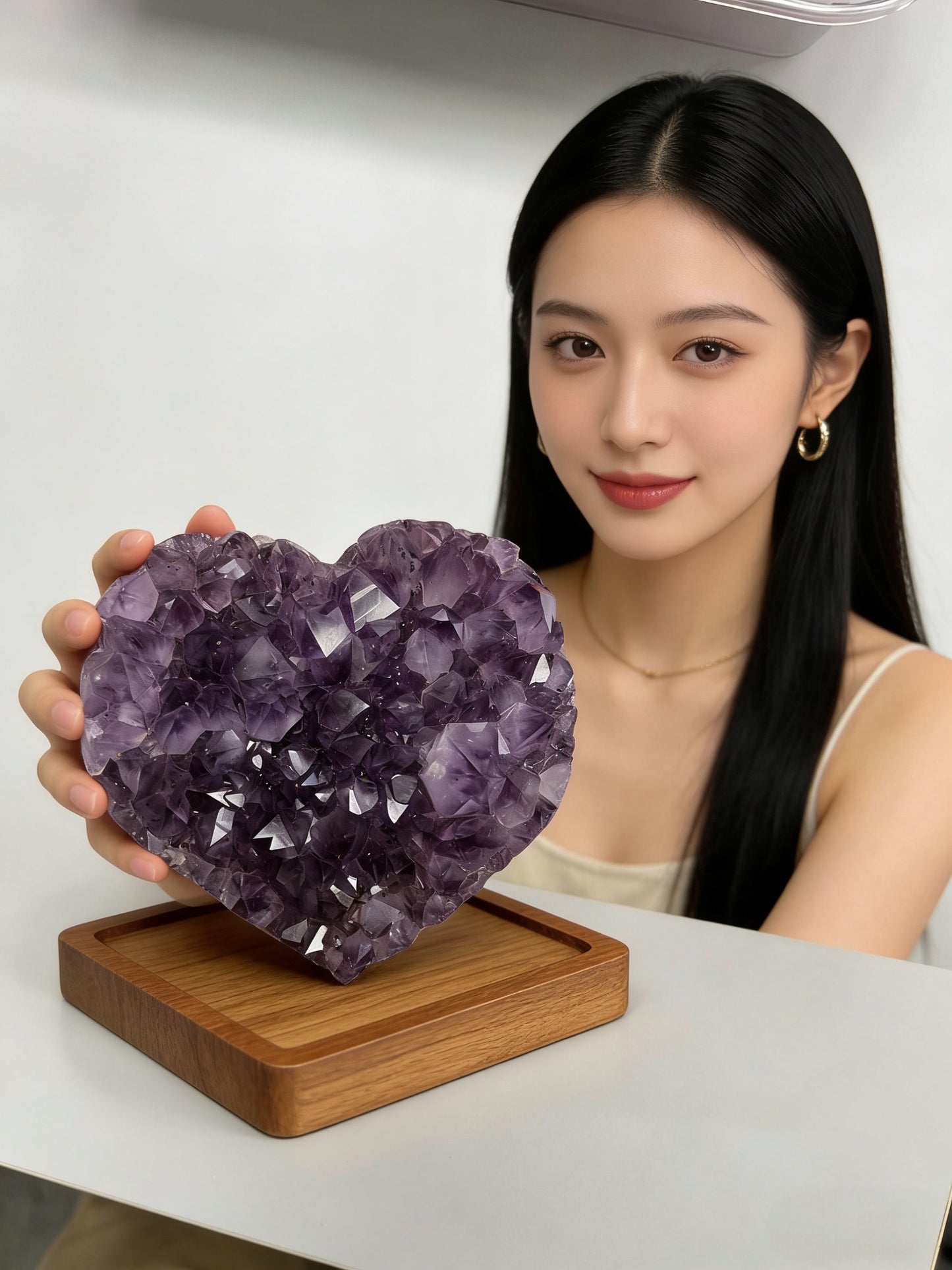 Natural Heart Amethyst Crystal