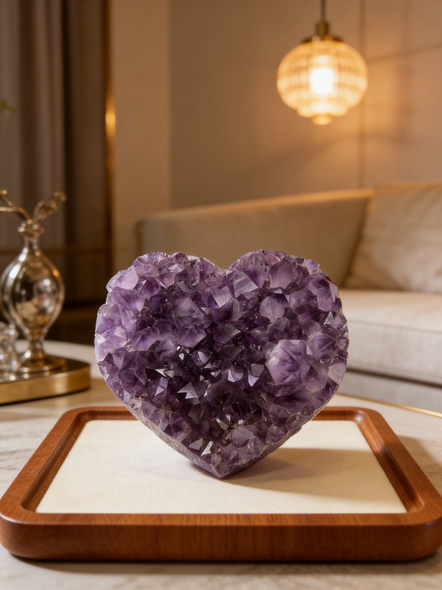 Natural Heart Amethyst Crystal