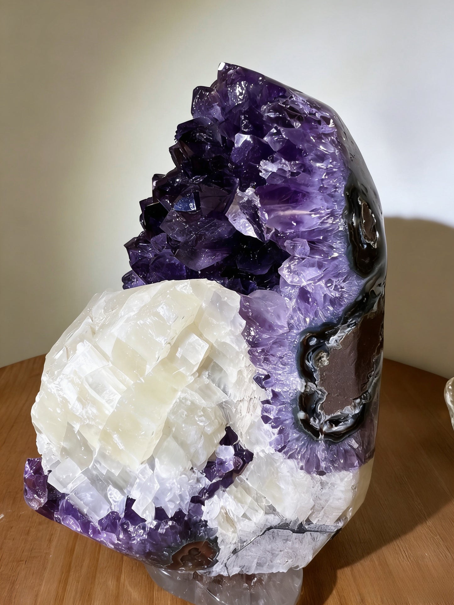 Natural Amethyst with Calcite Mineral Specimen