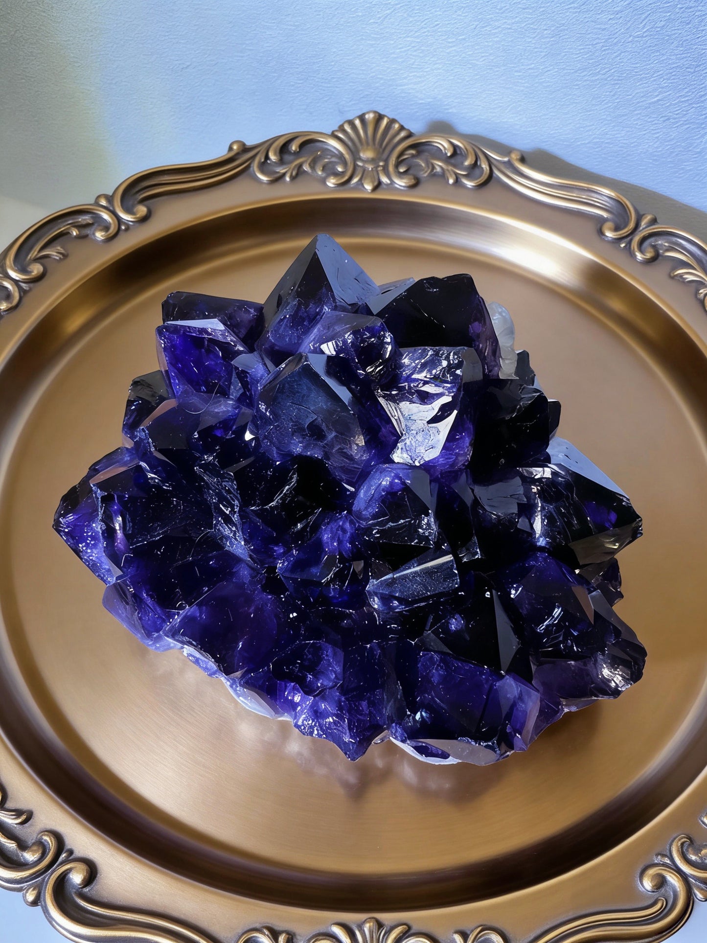 Uruguay Amethyst Flower with Calcite Natural Mineral Specimen