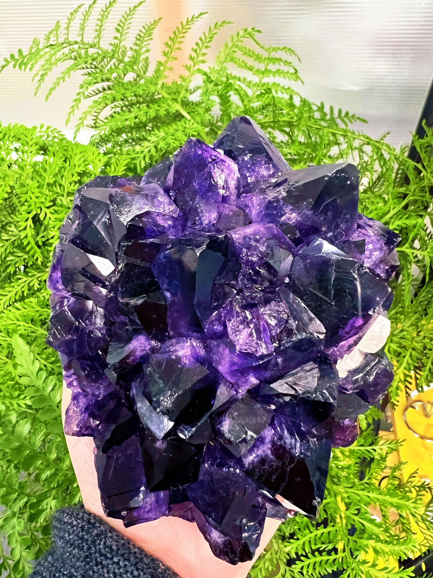 Uruguay Amethyst Flower with Calcite Natural Mineral Specimen