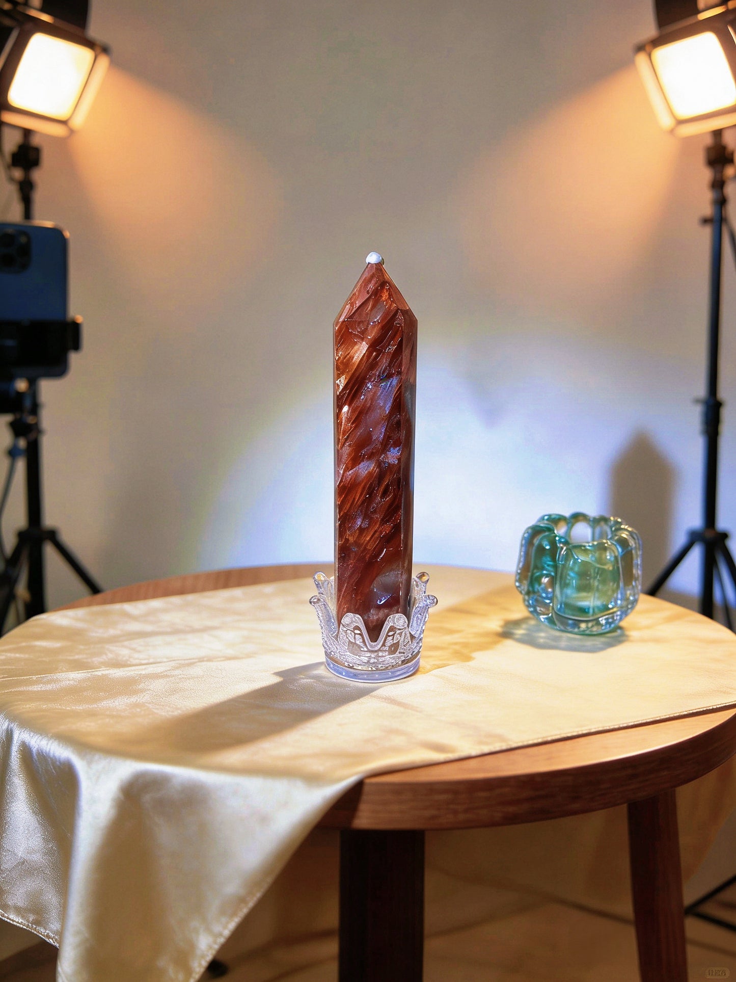 Fire Quartz (Hematoid Quartz) Large Tower - Premium Crystal Healing Wand