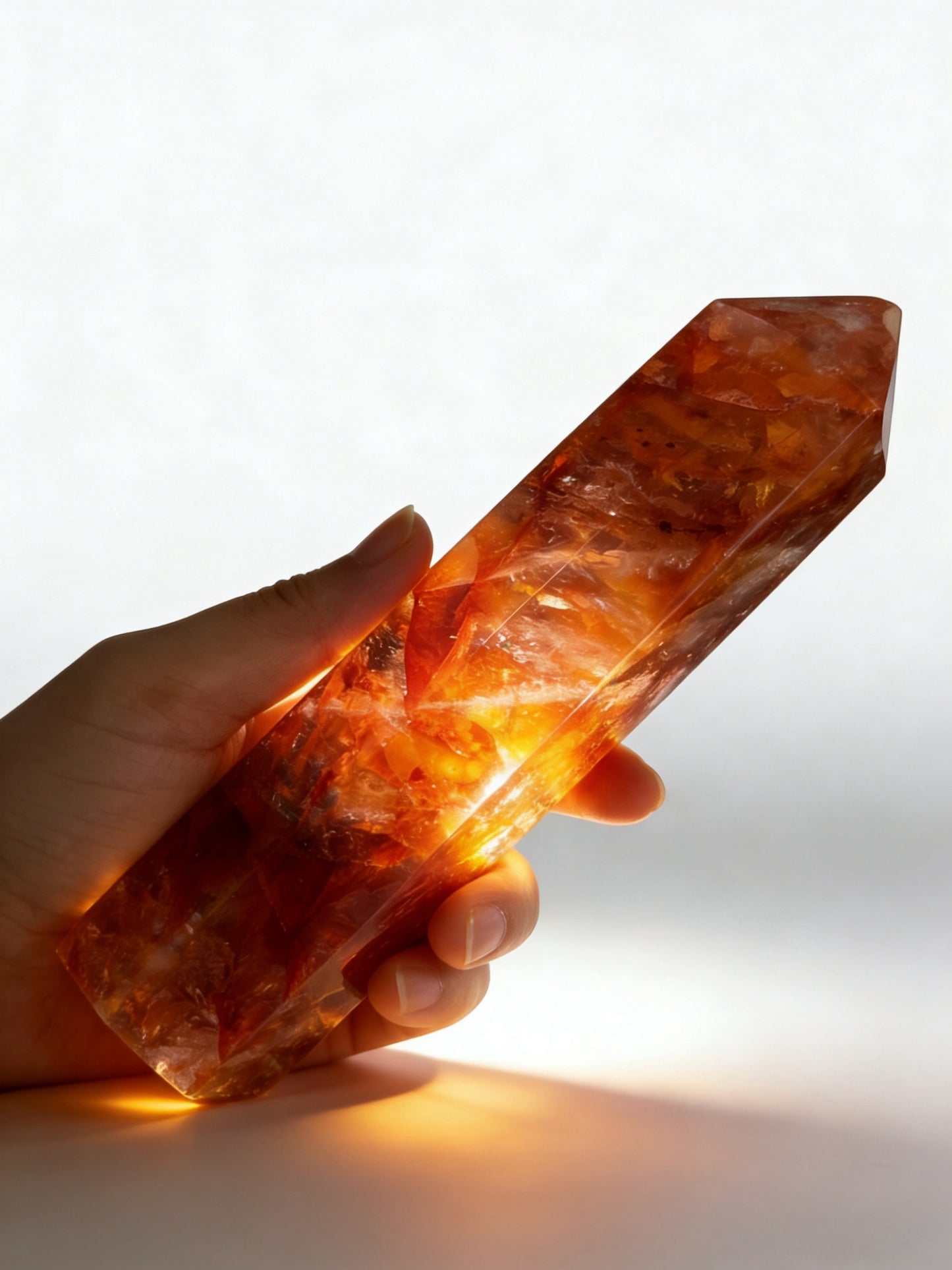 Fire Quartz (Hematoid Quartz) Large Tower - Premium Crystal Healing Wand
