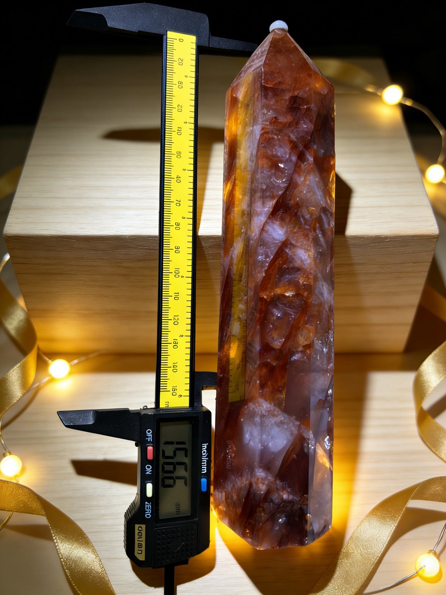 Fire Quartz (Hematoid Quartz) Large Tower - Premium Crystal Healing Wand