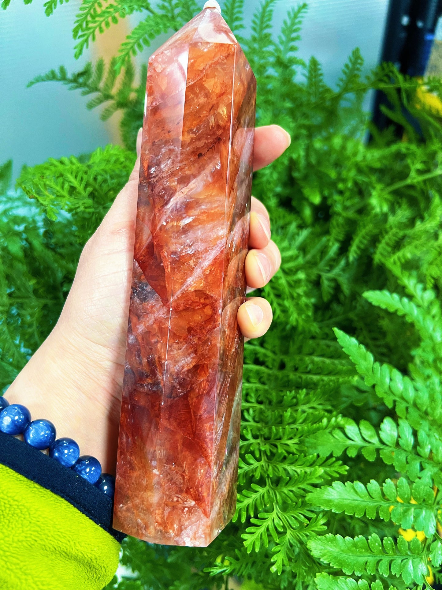 Fire Quartz (Hematoid Quartz) Large Tower - Premium Crystal Healing Wand
