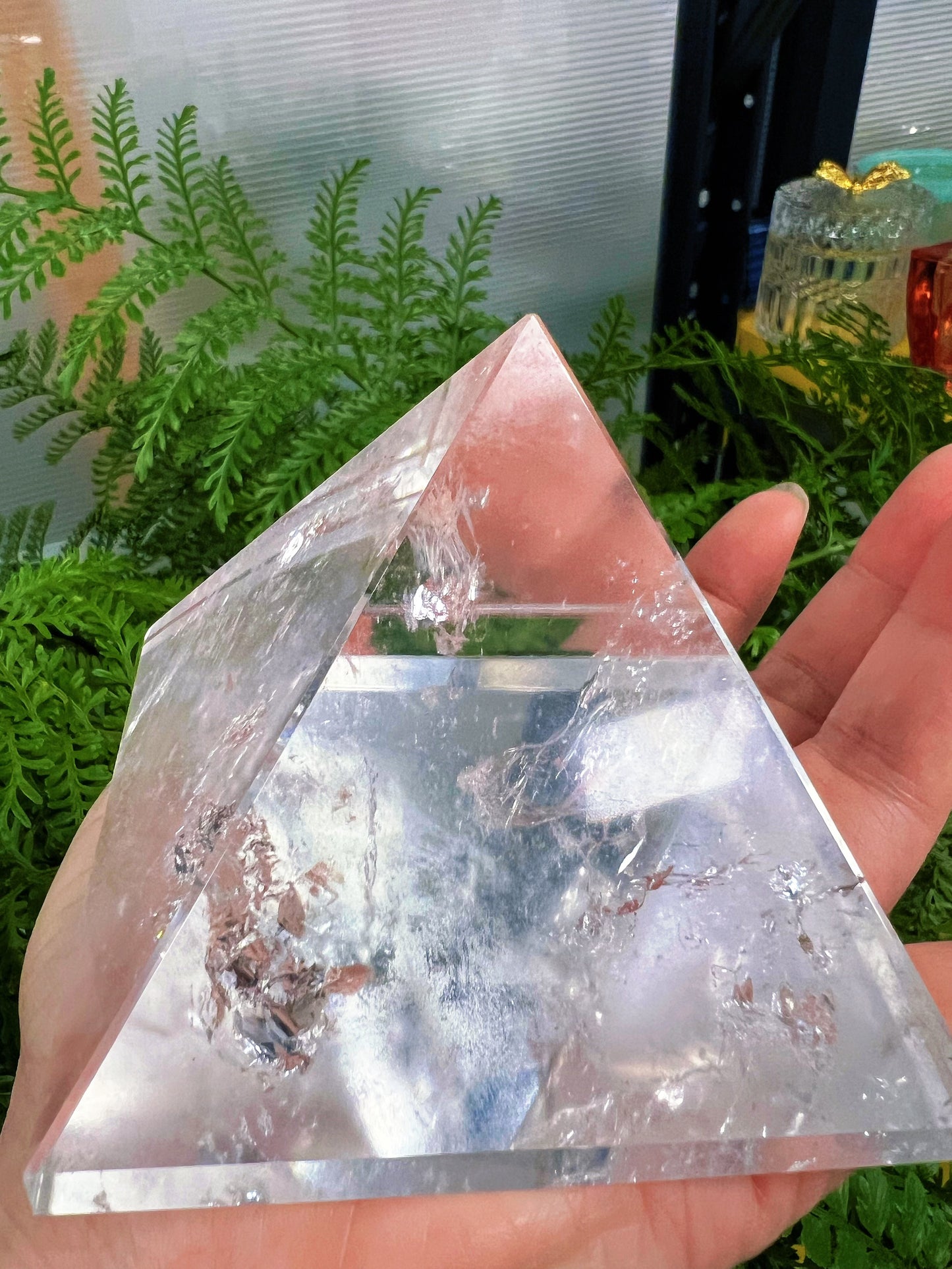 Clear Quartz Pyramid - Premium Natural Crystal Healing Pyramid