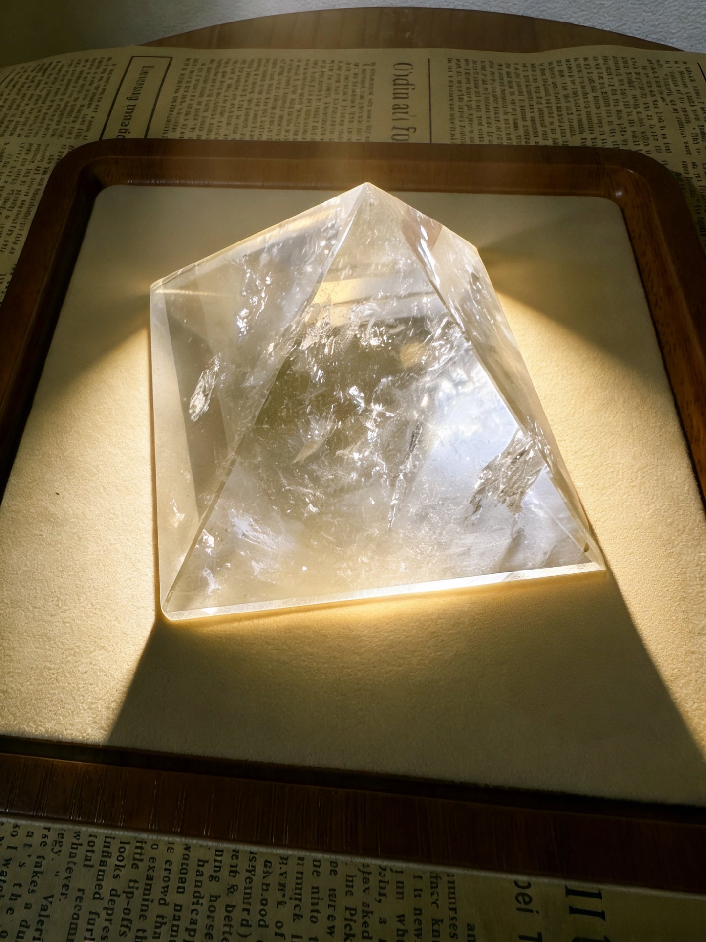 Clear Quartz Pyramid - Premium Natural Crystal Healing Pyramid