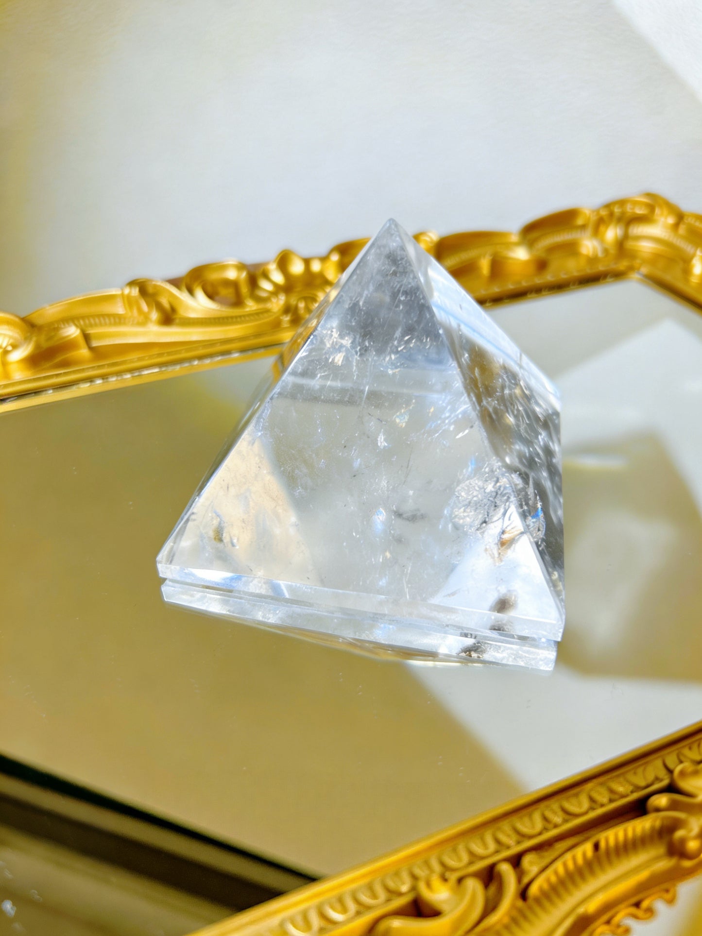 Clear Quartz Pyramid - Premium Natural Crystal Healing Pyramid
