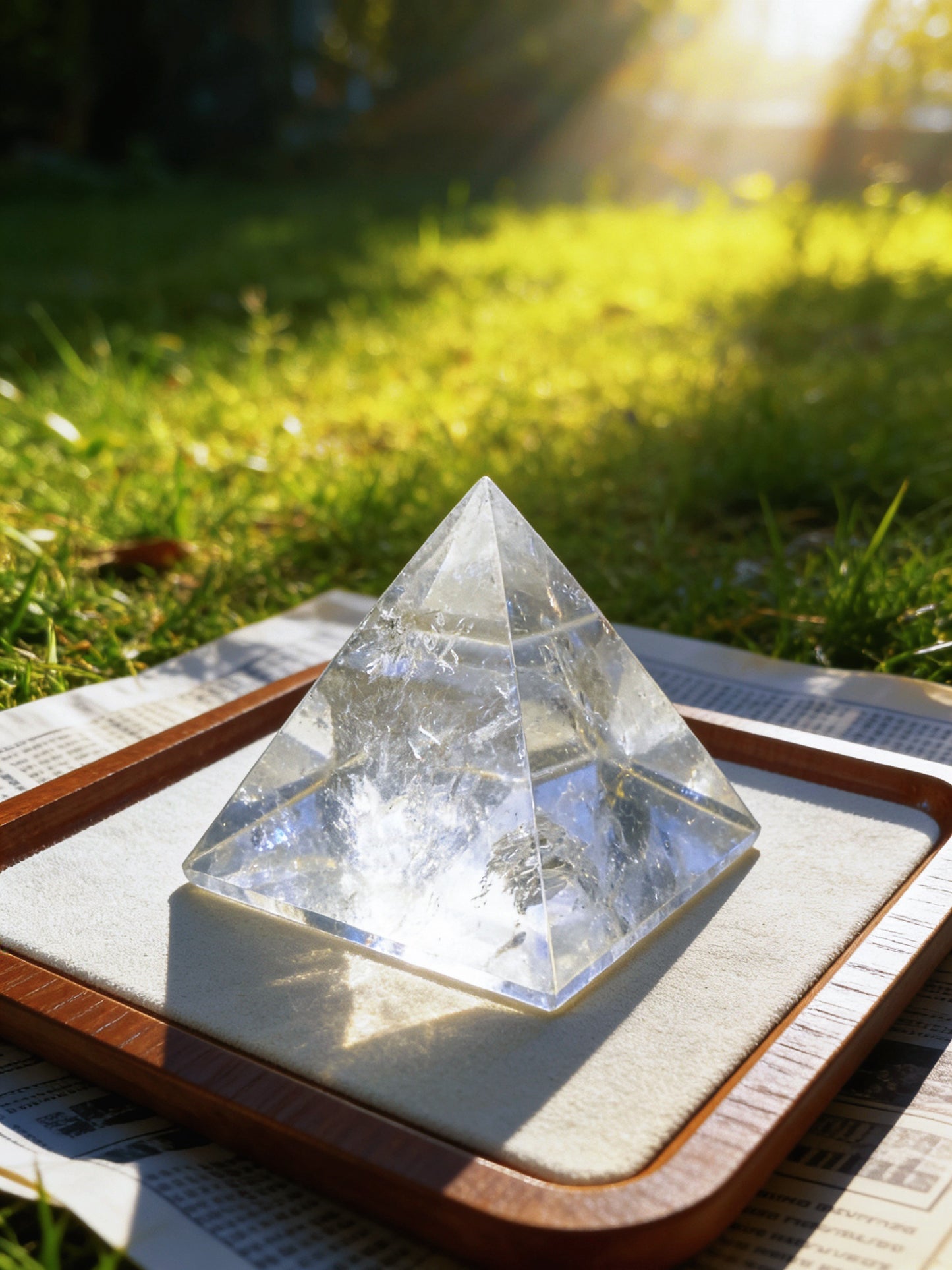 Clear Quartz Pyramid - Premium Natural Crystal Healing Pyramid