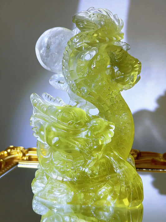 Natural Citrine Heart with Calcite – Premium Crystal Cluster Sculpture